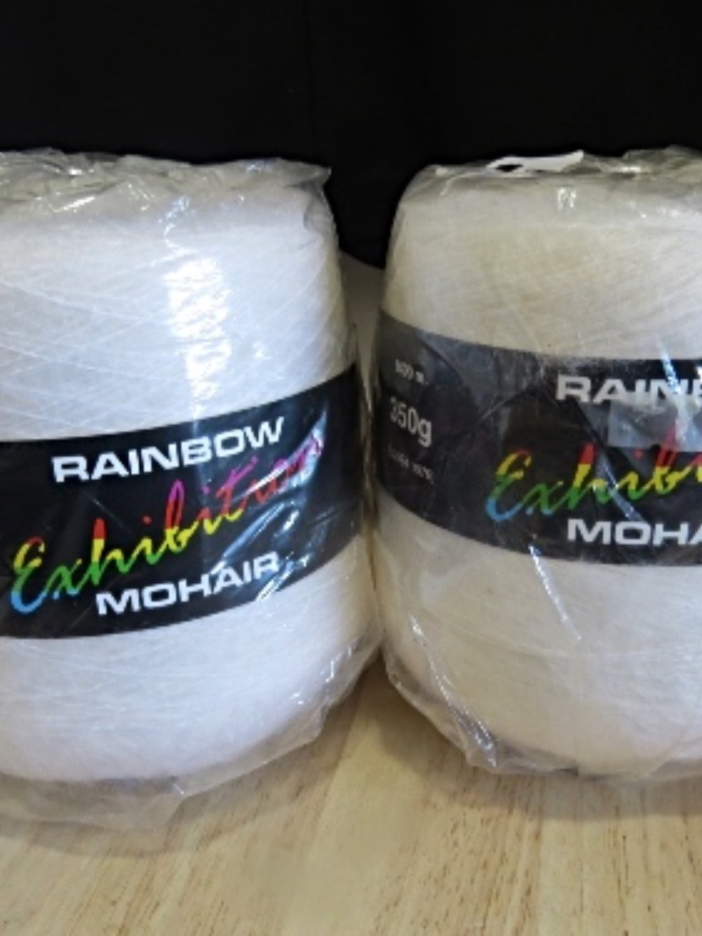 2 - Rainbow Exhibition Mohair Yarn Cone 350g Cream Ivory Lace Weaving Knit Yarn